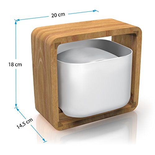 Arendo – Aroma Duftöl Diffuser | Bambus / Milchglas | Ultraschall Technologie | max. 1200ml Füllmenge | geräuscharmer/leiser Betrieb | energieeffizient | edles Bambus / Glas-Design - 4