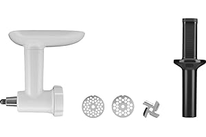 KitchenAid Accessoires - 5KSMFGA - Hachoir à Viande pour KitchenAid Robot Pâtissier - Hachoir à Légume - Moulin Alimentaire en Plastique Blanc
