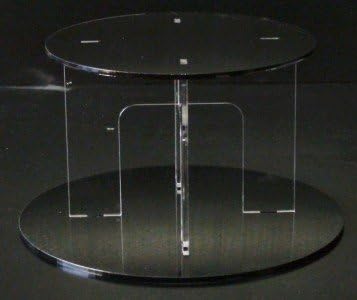 Classikool 2 Tier Circle Black Acrylic Cup Cake Party Wedding Stand - TK2CBLACK