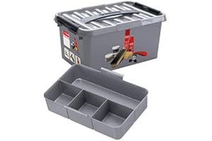 SUNWARE PERFECTLY ORGANISED Sunware Q-Line Schuhputzbox + 1 Einsatz - 6 Liter - 30 x 20 x 14 cm - grau/schwarz