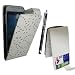 Produktbild SAMSUNG GALAXY S4 MINI i9190 VARIOUS PU LEATHER MAGNETIC FLIP CASE COVER POUCH + FREE STYLUS (White Diamond Flip)