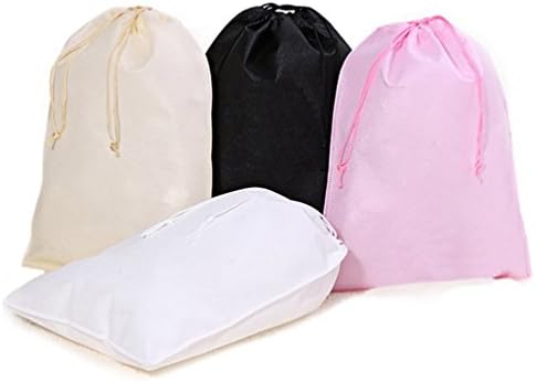 EFBBQ Portable Soft Drawstring Travel Shoe Bags Set of 4 (Black,White,Pink,Beige) (4colors-25x30cm)