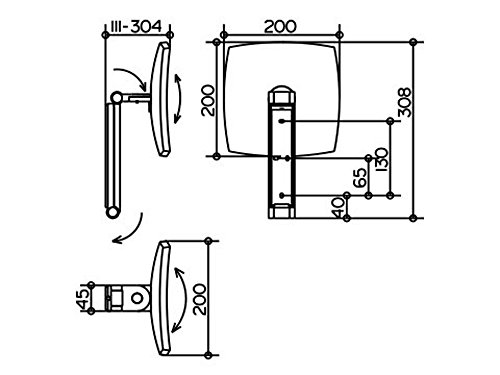 Keuco 17613010000 Kosmetikspiegel iLook_move 17613, unbeleuchtet, Wandmodell an Schwenkarm - 2