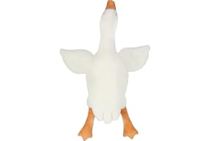 Hidyliu Oca Bianca Peluche Morbido Carino Aspetto Oca Bianca Peluche Cuscino di Tiro Oca Gigante Giocattoli di Peluche Grande Anatra Bambola Morbido Peluche Cuscino per Dormire(90cm)