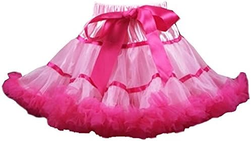 Fadirew™ Girls Stitching-Color Dancewear Ribbon Wave Tutu Pettiskirts Layered Ruffle Tulle Ballet Dance Skirt Pageant Dress, Age 0-15 Years