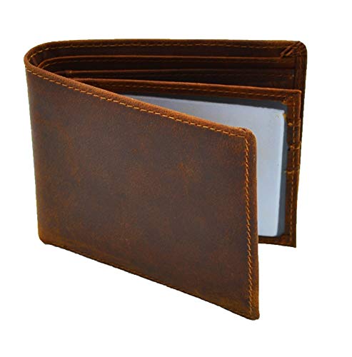 Preisvergleich Produktbild Hagson Echt Leder Geldbörse / Münzfach und 8 Kartenfächern + Ausweisfach / Brieftasche – Wallet / Jedes Stück einzigartig