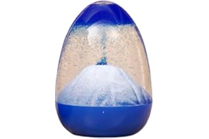 FIYSON Sablier Liquide Volcanique Oeuf Éruption Sablier Minuterie Creative Anniversaire Cadeau Décor À La Maison Mouvement Innovant Sablier Artisanat Verre Ornements Sablier,6x8cm (Bleu)