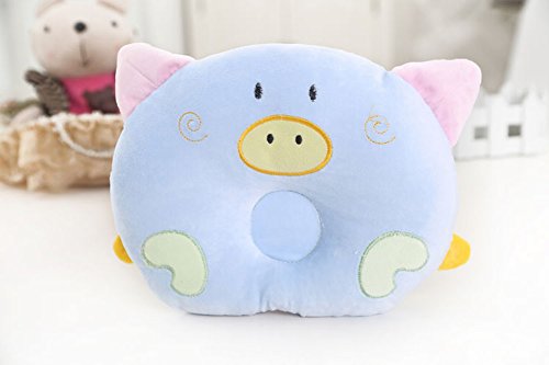 Meta-U Cute Piggy Soft Baby Head Shape Pillow (Blue)