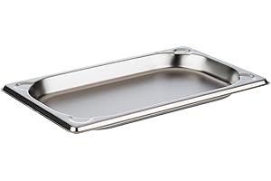 Recipiente APS 81400 GN 1/4, recipiente gastronorm de acero inoxidable, dimensiones 264 x 162 mm/altura 20 mm/volumen 0,5 litros