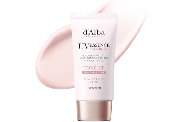 d'Alba Italian White Truffle Waterfull Tone-Up Sunscreen SPF 50+ PA++++, écran solaire teinté aux filtres UV hybrides véganes, effet éclat & illumination, soin coréen pour la peau (50 ml)