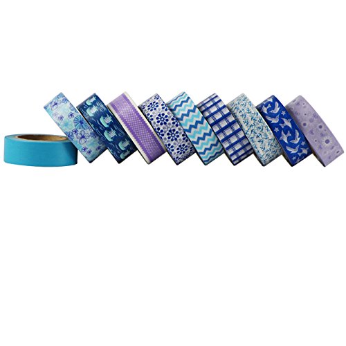 UOOOM 10 Rolls Beautiful Washi Tape Masking Tape deko klebeband buntes Klebebänder DIY scrapbook deko (Design 9032) - 5
