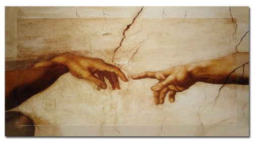 Bilderdepot24 Wandbild "Michelangelo Creation of Adam" 100x60cm