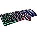 Produktbild Baslinze Tastatur und Maus eingestellt, Rainbow Gaming Tastatur- und Maus-Set LED-Maus mit mehrfarbiger Hintergrundbeleuchtung Metall Platte Anti-Ghosting Mechanisch Tastatur für Gamer