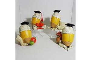 Ingrosso e Risparmio Salvadanaio a Forma di matina con Cappello da Laureato, in Resina Colorata,Assortiti in Quattro Modelli. Bomboniere Laurea (Senza Confezionamento)