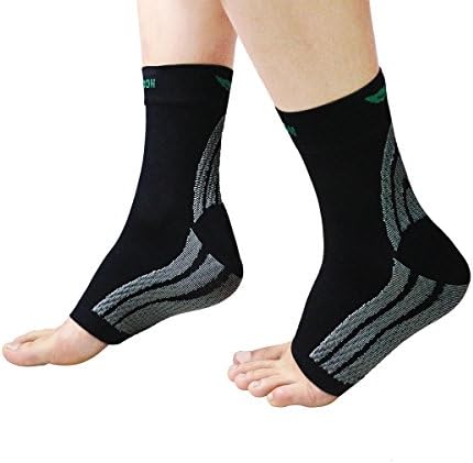 HLYOON W01 Sport socks for Heel Protectors Heel and Foot Sleeves Compression Socks with Heel Arch Support/ Ankle Increases Circulation, Eases Swelling to Relieve Pain Plantar Fasciitis Socks (L)
