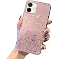 Vonzee® Glitter Case Compatible with Samsung Galaxy M13 5G, Non Moving Glitter Stars Cover Soft TPU + Hard PC Bumper Bling Cover for Women Girls Protective Shockproof Phone Case (Pink)