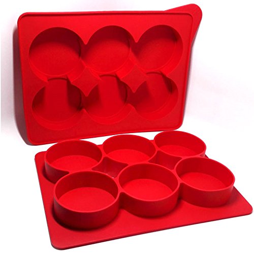 homequip Burgerpresse mit 6 Mulden, Burgerpresse – für Gesunde hausgemachte Hamburger & Frikadellen, zum Grillen | für den Ofen, zum backen von Quiches, Pasteten & mehr | leicht zu verstauen, aus Lebensmittelechtem Antihaft-Silikon - 2