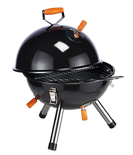 KUGELGRILL MINI IN SCHWARZ PICKNICKGRILL TISCHGRILL CAMPINGGRILL PICKNICK – GRILL
