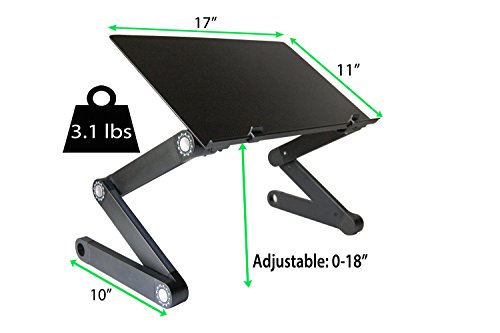 Uncaged Ergonomics WorkEZ Professional Notebook Computer Riser Foldable Lap Desk for Bed and Couch – Black-P schwarz - 3
