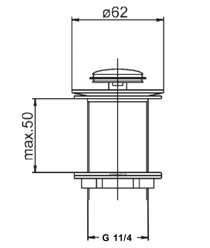 profizeug24 Ablaufgarnitur für den Waschtisch Pop Up Ventil Waschbecken Ablauf zum Drücken - 2