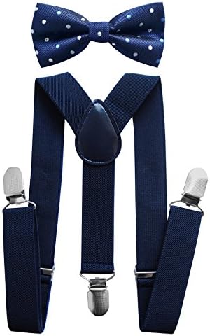 axy Y-shape children’s braces with bow tie set – 3 extra strong clips, plain colours HTK25-3