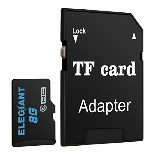 ELEGIANT 8GB Micro SD TF Karte Speicherkarte Speicher Memory Flash Card Class 10 Secure Digital High Speed Flash mit SDHC Adapter
