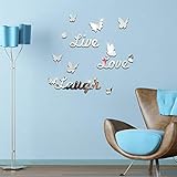  HYLCH Wandaufkleber Acrylspiegel Aufkleber Dekoration Moderne Möbel Wohnzimmer 3D Aufkleber Schmetterling Muster