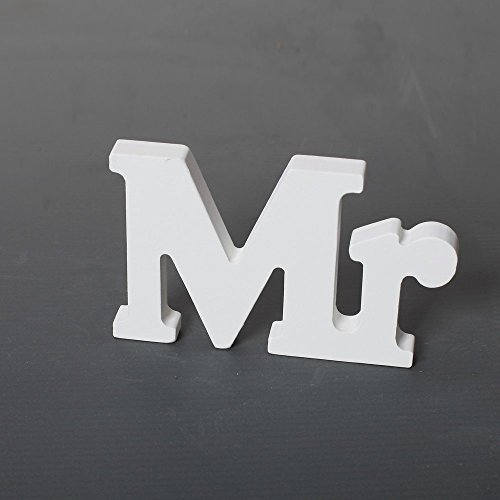 Misslight MR MRS Wooden Letters Wedding Decoration Present White Size Large (MR MRS) - 5