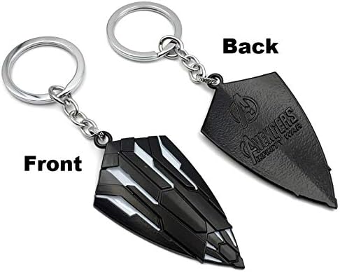 GCT Captain America Shield Marvel Avengers Infinity War Superhero Metal Keychain Keyring (Black)
