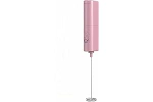 Milk Frother,IraXpro Electric Milk Frother Whisk,Milk Frother Handheld,Coffee Frother Electric Whisk,One Touch Hand Mini Frother Whisk,2-AA Battery Powered,for Coffee,Hot Chocolate,Cream (Pink)