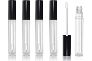IMIROOTREE Lot de 10 Tubes Transparents Rechargeables de 10 ML pour Gloss à lèvres avec Capuchons en Caoutchouc et Entonnoir de Transfert pour Rouge à lèvres et Maquillage