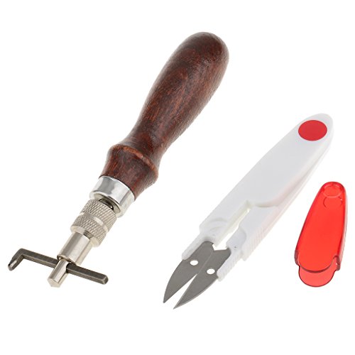 MagiDeal 13er Leder Nähen Set, Nützliche Leder Werkzeu Überstich Ahle Werkzeug Pin Sewing Maschine Drucktuch Rad/Einrollscheibe/Scriber/Scanlinie - 5