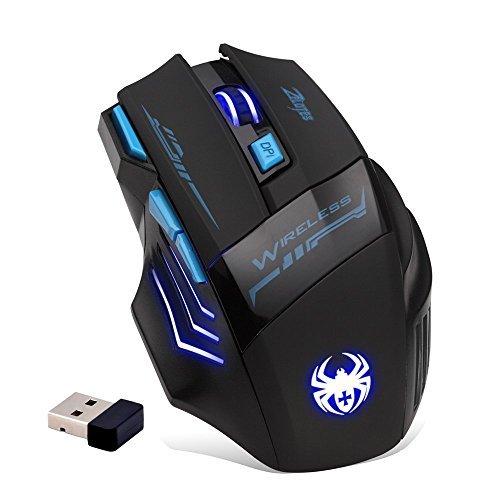 AFUNTA Ratones Zelotes Wireless Gaming Mouse con 7 Bot  n DPI ajustable 600 1000 1600 2400 LED para PC Gamer Mac Computer