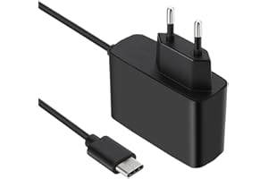 REY Ładowarka USB typu C do przełącznika Nintendo, bardzo mocny zasilacz sieciowy 2,4 A, ładowarka ścienna, szybkie ładowanie, 1,5 m, czarna