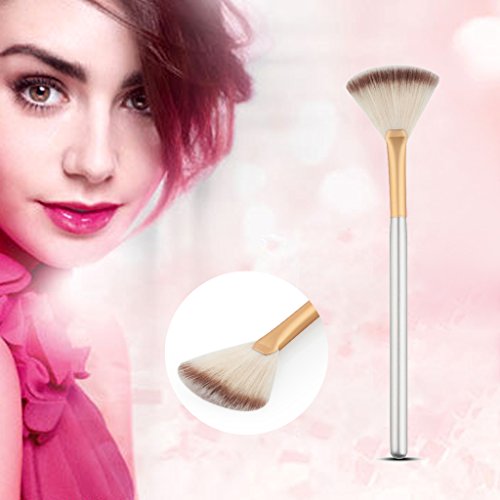 Fächer-Form Make-up Pinsel Kosmetik Bürste – Braun Gold, 18,5 * 0,8 * 0,8 cm - 8