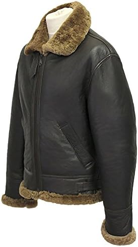 Men's B3 Shearling Sheepskin World War 2 Bomber Leather Flying Aviator Jacket