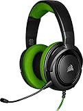 Corsair HS35 - Auriculares Stereo para Juegos (Membrana Neodimio de 50 mm, Micrófono Unidireccional Extraíble, Estructura Ligera, Compatible con PC, Xbox One, PS4, Nintendo Switch y Móviles) Verde