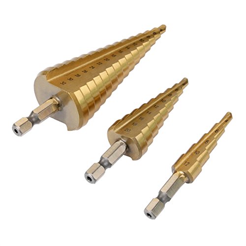 IDEALEBEN HSS Hex Shank Pagoda Stufenbohrer titannitriert 3-12/ 4-20/4-32 - 3