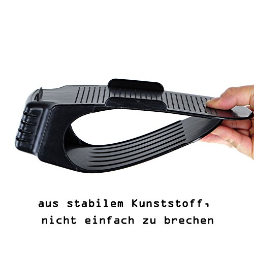 Schuhstapler Set Schuhstaplerset 6er Schuhstapler Schuhhalter Schuhorganizer Set Schuhregal Schwarz Kunststoff Platzsparend - 3