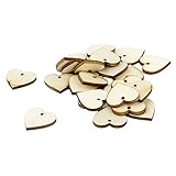 Material: madera. Phenovo 25pcs Adornos de Madera en Forma de Corazón de Talla 2x2cm