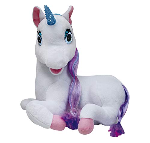 Redstring Peluche Unicornio Luna cuentacuentos, ¡Habla, Mueve Sus Ojos, Boca y su Cuerno se Ilumina Dimian, Multicolor (RS412201)