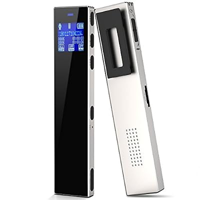 Lemego Enregisteur Numérique Audio, LEMEGO Dictaphone Enregistreur Numérique Vocal 8Go 1536 Kbps Mémoire Extensible Ecran OLED Lecteur MP3 Haut-Parleur Voix Hifi Stéréo Réduction de Bruits Activation Vocale USB Rechargeable pour Conférence, Cours,…