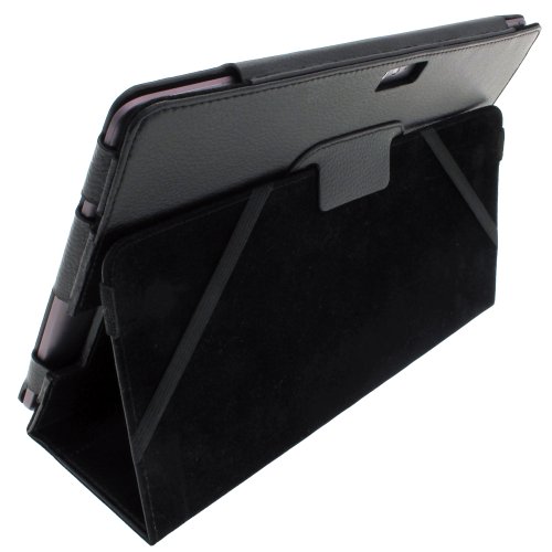 igadgitz ‚Portfolio‘ Schwarz PU Leder Tasche Schutzhülle Hülle Ledertasche Lederetui Etui Case für Asus Transformer Pad & Keyboard Dock TF700 TF700T TF700KL Infinity 10.1″ Android Tablet (Nicht geeignet für TF701T) - 2