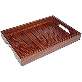 WOOD ART STORE Sheesham Wood Rectangle Shape Serving Tr...