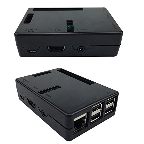 Haiworld Raspberry Pi Box ABS Fall + 3 PC HeatSink Entwurf für HimbeerePi 3 2 u. Himbeere Pi Modell b Plus (Schwarzes) - 4