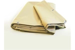 Kalembal Bâche Pergola 4x3 m - Ultra résistante - Etanche - Anti-UV - Fabrication française - Ivoire - Oeillets