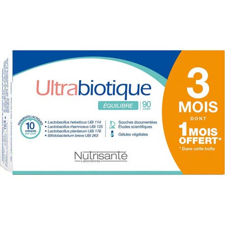 Nutrisanté Ultrabiotique Équilibre 60 Gélules Végétales + 30 Gélules Végétales Offertes