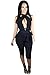 Produktbild Schwarz Umreifungsband Ärmellos Öffnen Sie vorne Overall Clubkleidung Größe 38-40