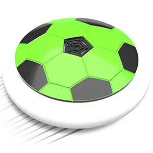 USB Rechargeable Battery Powered Hover Football Indoor Floating Hoverball Soccer | Air Football Pro | Original Made in India Fun Toy for Boys and Kids (Green)