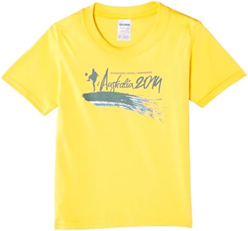 Football Fan Boys Australia Brush Kids Short Sleeve T-Shirt, Yellow, 3 Years